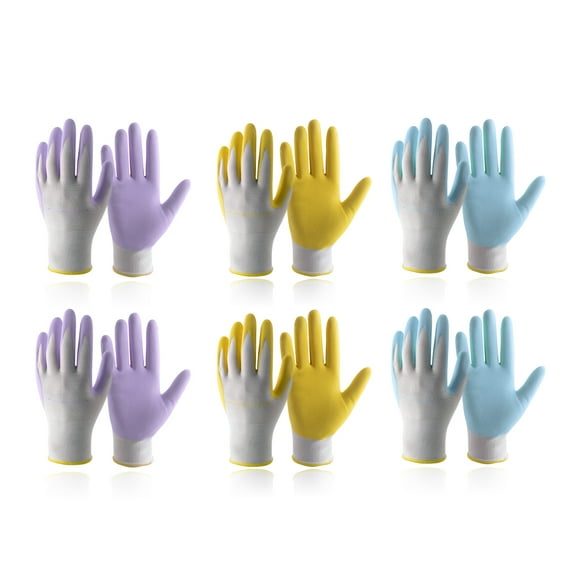 HANDLANDY Garden Gloves for Women Latex Free, 6 Pairs Breathable Nitrile Coated Small Gardening Gloves Yard Work Gloves