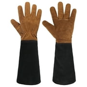 HANDLANDY Rose Gloves for Men & Women, Long Leather Gardening Gloves Thorn Proof, Best Garden Gifts & Tools for Gardener