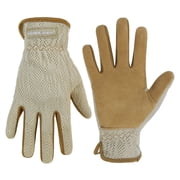 HANDLANDY Leather Gardening Gloves for Women, Breathable Ladies Leather Garden Yard Gloves Best Gift for Gardeners