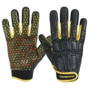 HANDLANDY Lineman Gloves for Men, Grippy Padded Offensive Football Gloves for Adult