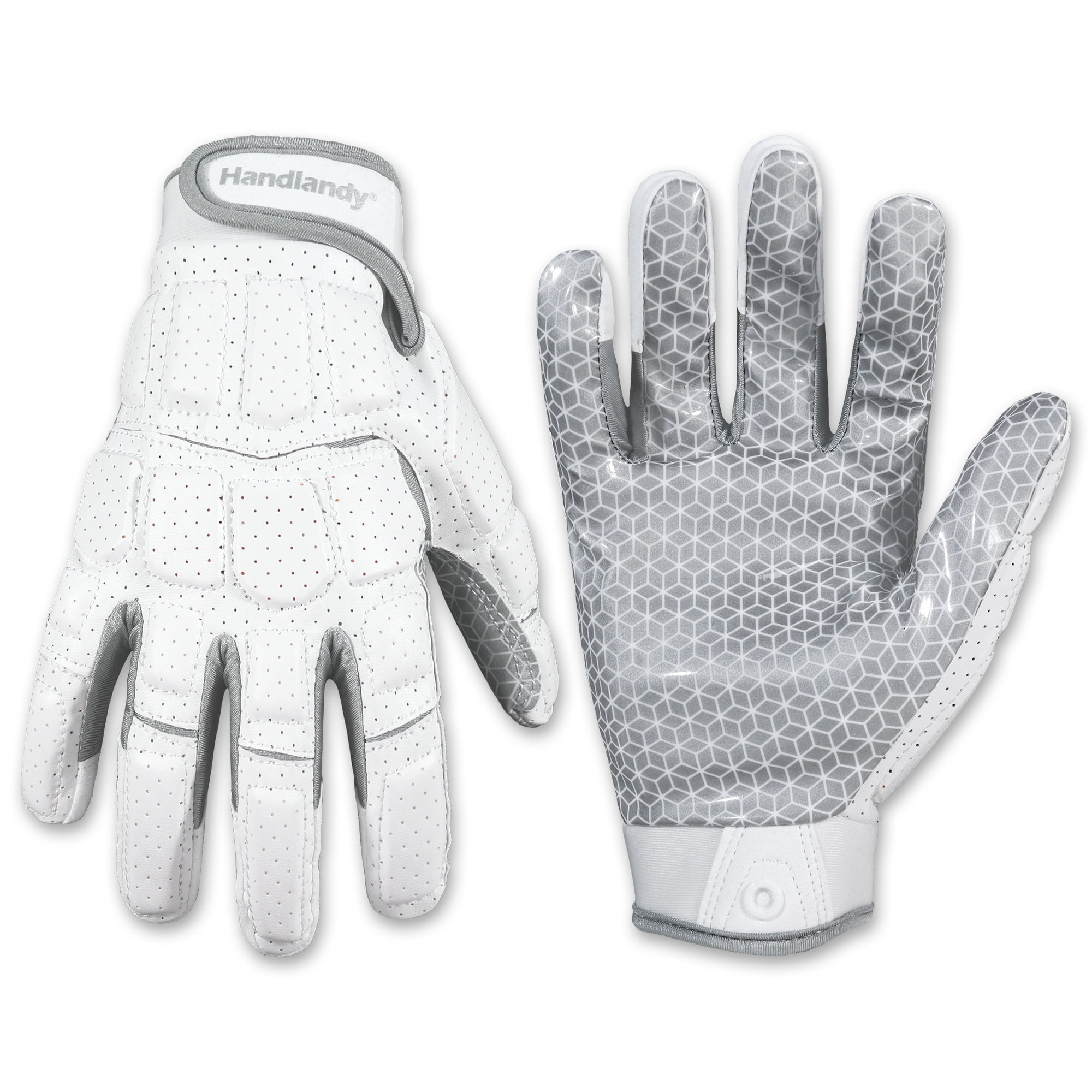 HANDLANDY Lineman Gloves for Men, Grippy Padded Offensive Football Gloves for Adult