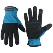 HANDLANDY Mens Work Gloves Touch screen, Utility Mechanic Gloves, Flexible Breathable Fit- Padded Knuckles & Palm