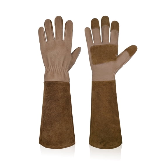 HANDLANDY Rose Gloves for Men & Women, Long Leather Gardening Gloves Thorn Proof, Best Garden Gifts & Tools for Gardener