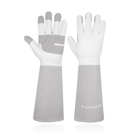 HANDLANDY Rose Gloves for Men & Women, Long Leather Gardening Gloves Thorn Proof, Best Garden Gifts & Tools for Gardener