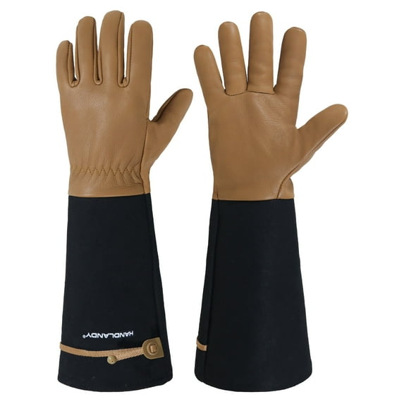 HANDLANDY Rose Gloves for Men & Women, Long Leather Gardening Gloves Thorn Proof, Best Garden Gifts & Tools for Gardener