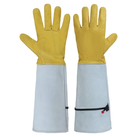 HANDLANDY Rose Gloves for Men & Women, Long Leather Gardening Gloves Thorn Proof, Best Garden Gifts & Tools for Gardener