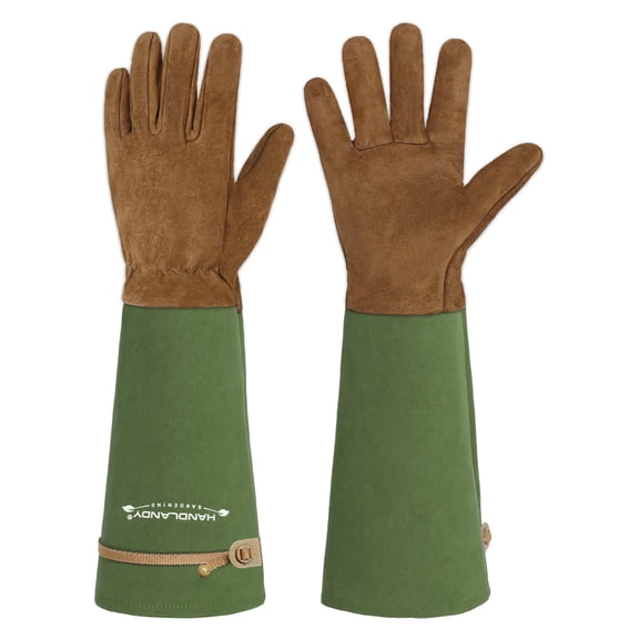 HANDLANDY Rose Gloves for Men & Women, Long Leather Gardening Gloves Thorn Proof, Best Garden Gifts & Tools for Gardener