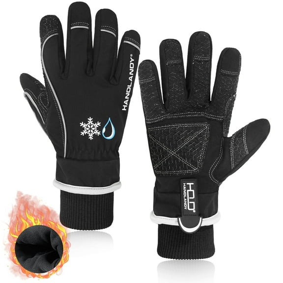 HANDLANDY Waterproof Insulated Work Gloves, 3M Thinsulate Thermal Winter Gloves for Men Women Touch Screen, Warm Ski Snowboard Cold Weather Gloves