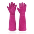 thumbnail image 1 of HANDLANDY Women Cowhide Thorn Proof Gardening Gloves, Long Gauntlet Heavy Duty Garden Gloves, Large, Rosy, 1 of 6