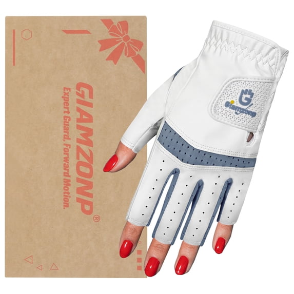 HANDLANDY Womens Golf Glove Fingerless Left Hand 1 Pack, Breathable Ladies Summer Golf Glove with Non-Slip Grip for Women Golfers
