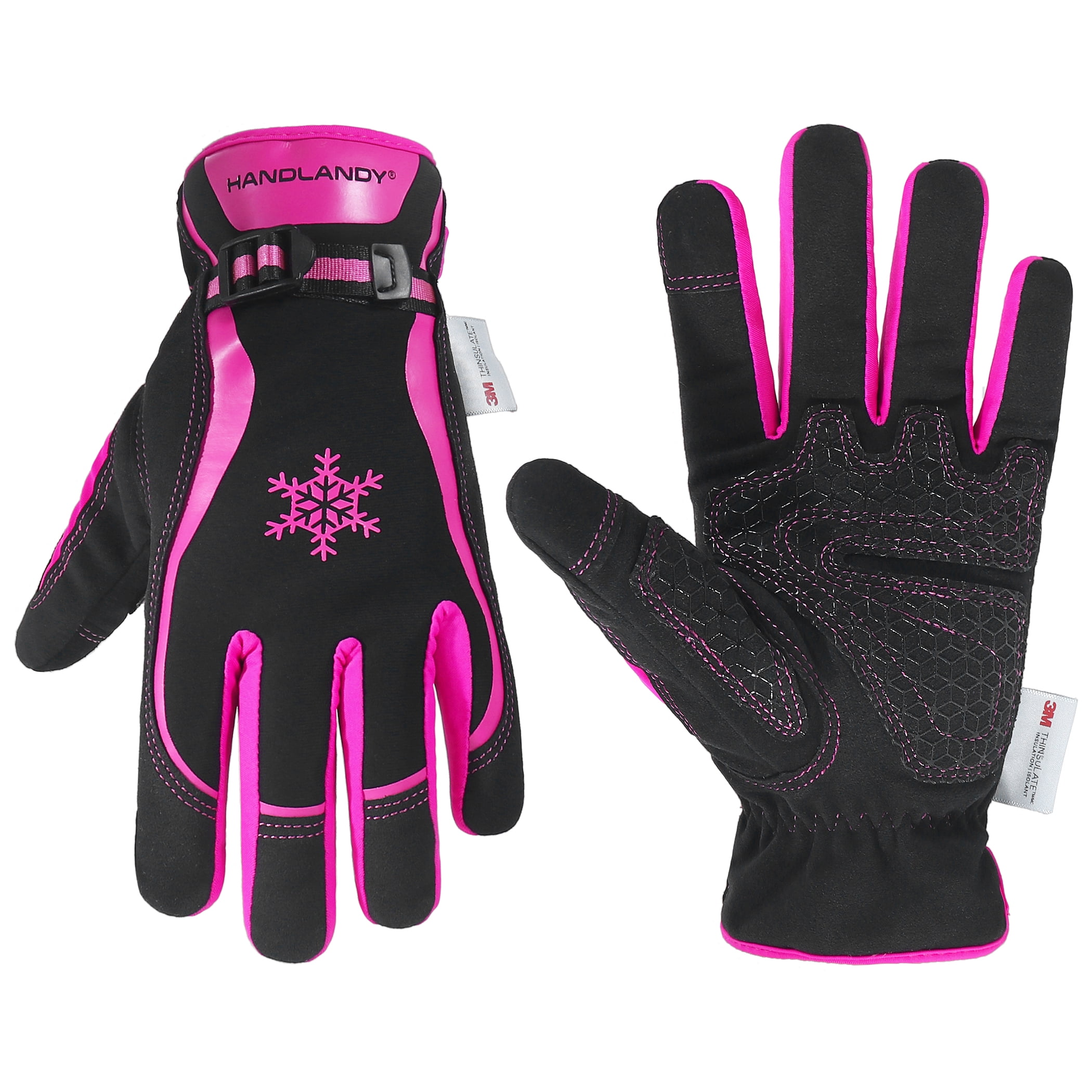DENALY Quilting Gloves for Free-Motion Sewing Fabric Adhesives Safety Work  Gloves Sports Gloves (Pink, Large)