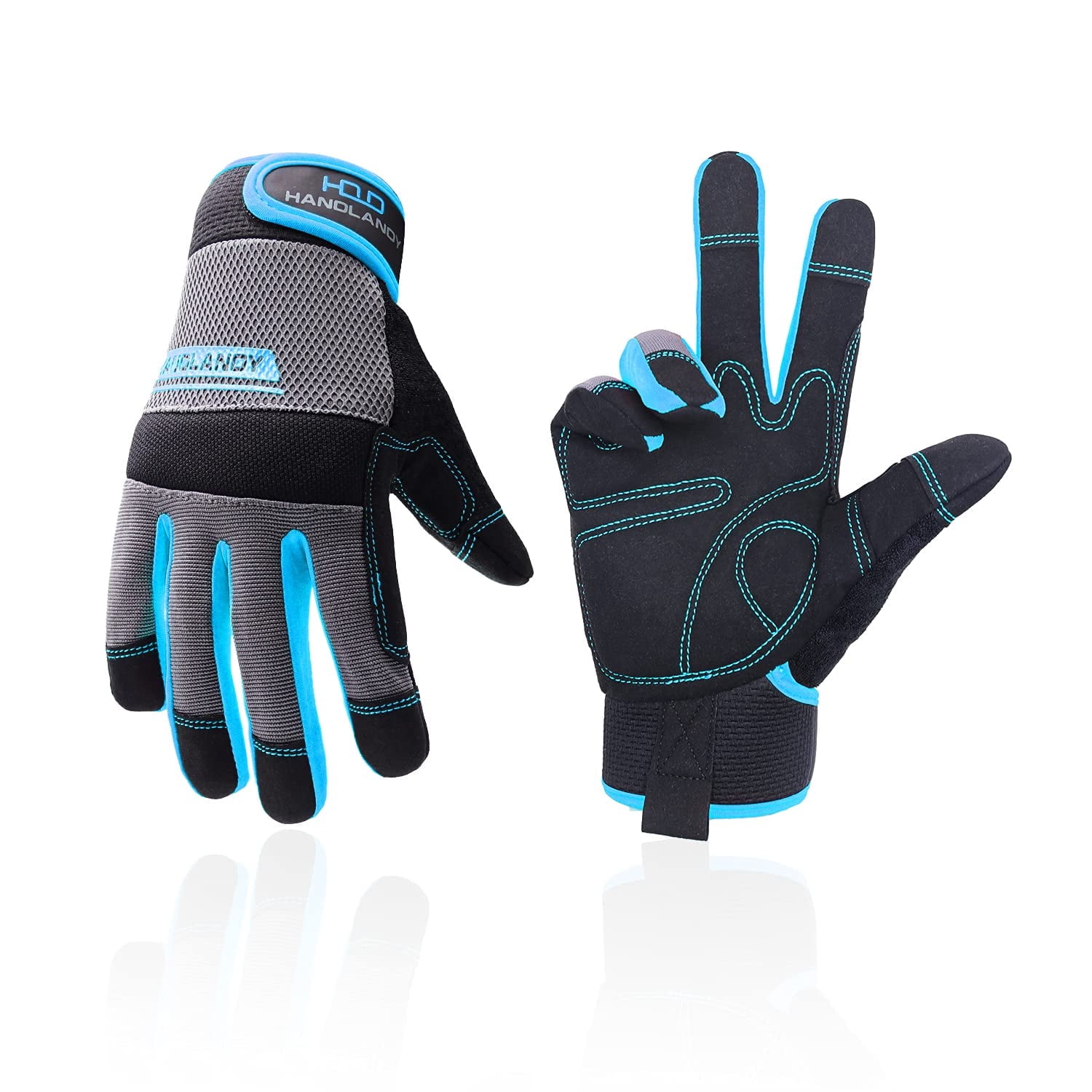 HANDLANDY Utility Safety Work Gloves for Men & Women, Touch Screen ...