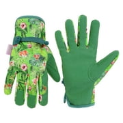 HANDLANDY Work Gloves for Women and Ladies, Leather Gardening Gloves Flexible Mechanic Working Gloves