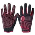 thumbnail image 1 of HANDLANDY Youth Football Gloves, Sticky Wide Receiver Gloves for Kids & Adult, Black and Hot Pink Stretch Fit Football Gloves, Medium, 1 of 7