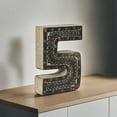 thumbnail image 1 of HANDMADE ECO-FRIENDLY "5" WOOD NUMERIC NUMBER FOR WALL MOUNT & TABLE TOP DÉCOR, Gray Antique Color, Traditional Design, WOOD NUMERIC Number For Study Room, Kids Room, Living Room, Hall, Offices, 1 of 5