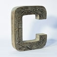 thumbnail image 1 of HANDMADE ECO-FRIENDLY "C" WOOD ALPHABET LETTER BLOCK FOR WALL MOUNT & TABLE TOP DÉCOR, Gray Antique Color, Traditional Design, Letter Block For Study Room, Kids Room, Living Room, Hall, Cabin, Offices, 1 of 4