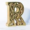 thumbnail image 1 of HANDMADE ECO-FRIENDLY "R" WOOD ALPHABET LETTER BLOCK FOR WALL MOUNT & TABLE TOP DÉCOR- , Natural-Gold Foil Color, Traditional Design, Letter Block For Study Room, Kids Room, Living Room, Hall, Offices, 1 of 5