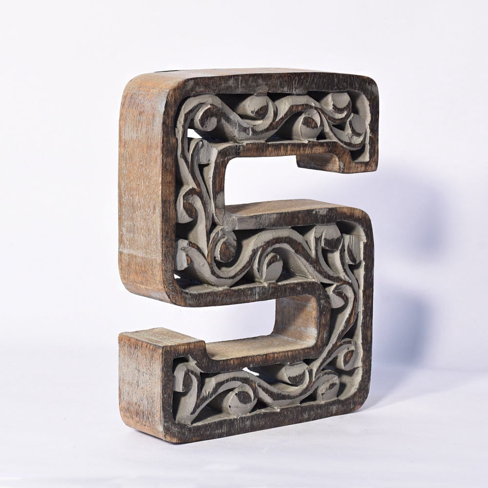 S Letter Rounded Block HANDMADE ECO-FRIENDLY