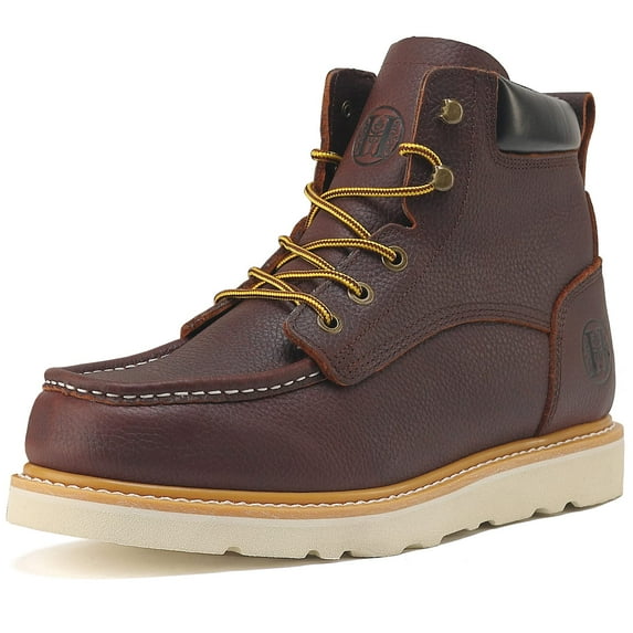 HANDMEN Men's 6" Soft Toe Slip Resistant Anti-puncture Lightweight EH Work Boots, VB305, 12