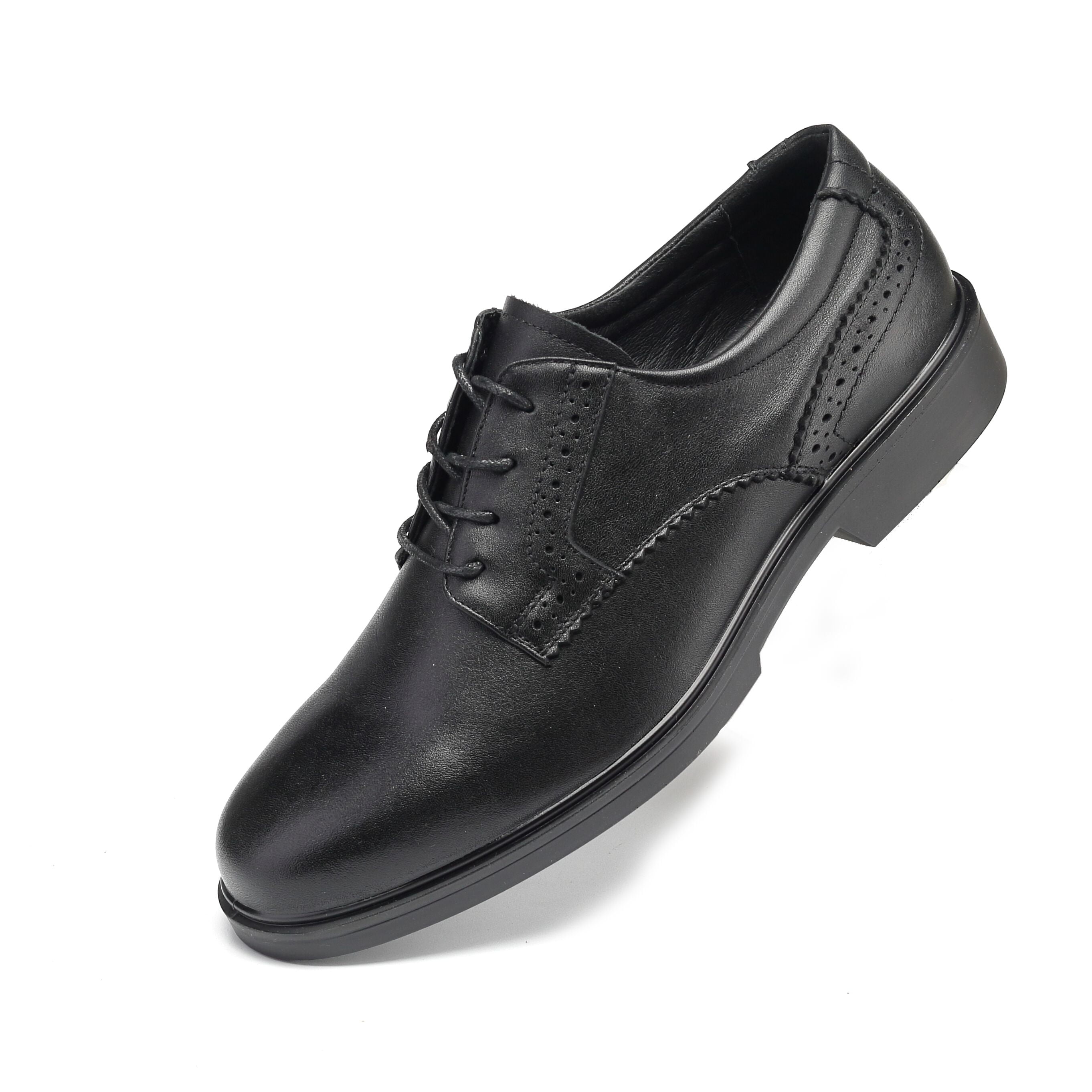 HANDMEN Men's Classic Black 4" Oxford Work Shoes - Water Resistant Non ...