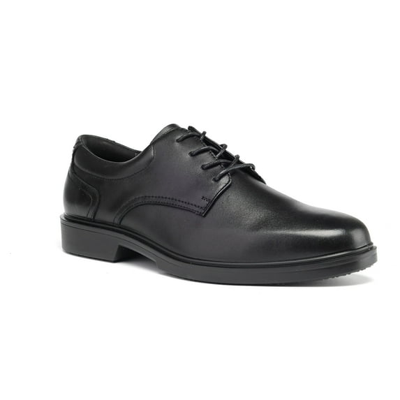 HANDMEN Men's Full Grain Leather Oxford Work Dress Shoes - Classic Black Anti-Puncture Business Shoes RV2103,9.5