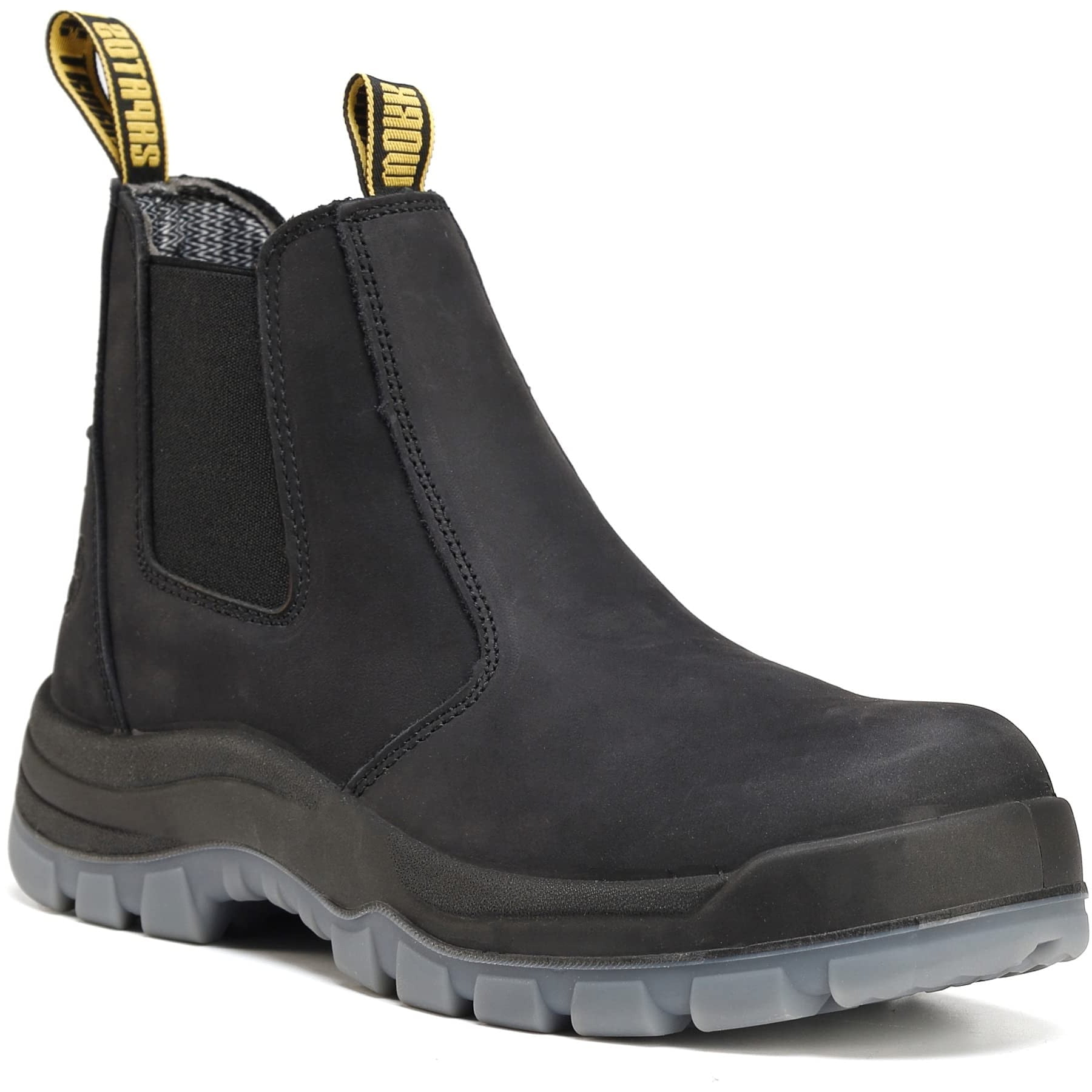 HARDHILL Men’s Slip-On Composite Toe Work Boots, Puncture-Proof Slip ...