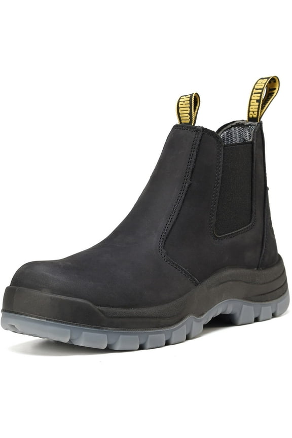 Men's Slip On Soft Toe Waterproof Slip Resistant Anti-static Puncture-proof Work Boots, 80N04, 11.5EE