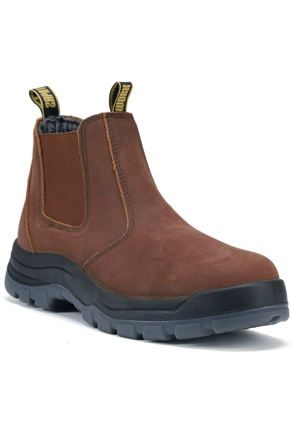 Men's Slip On Soft Toe Waterproof Slip Resistant Anti-static Puncture-proof Work Boots, CRZ802, 9D