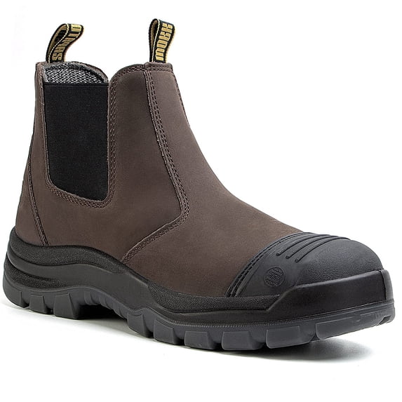 HANDMEN Men's Waterproof 6" Leather Steel Toe Slip Resistant Work Boots COF822 Size 8.5EE
