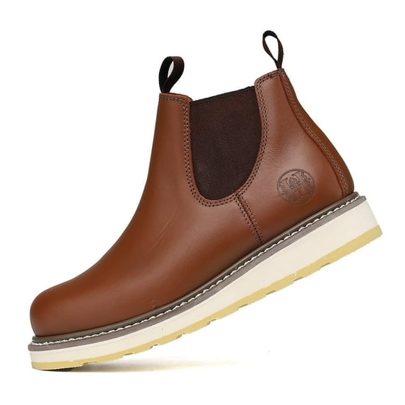 HARDHILL Slip-on Soft Toe Work Boot for Men, 6 in Leather Slip Resistant Durable Work Boot H84985 Size 10.5EE