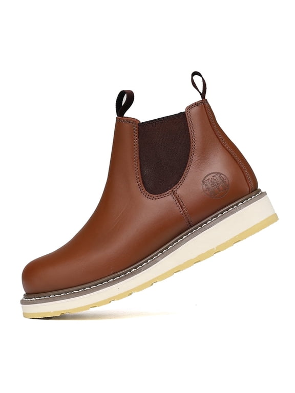 Men's Leather Soft Toe Slip-On Work Boots, H84985, 10.5EE