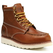 DIEHTECHRA Men s 6 Soft Toe Work Boots , Leather Slip Resistant Durable & Breathable SureTrack Boots VB806, Size 9D