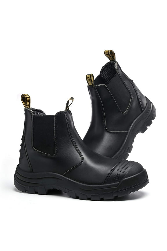 Work Boots For Men, Slip On Soft Toe Waterproof Slip Resistant Anti-static Comfortable Work Shoes, LV802, 10EE