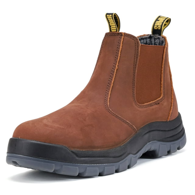 HANDMEN Work Boots for Men, 6" Slip On Composite Toe Waterproof Slip