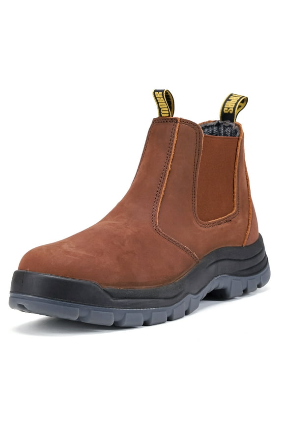 Work Boots for Men, 6" Slip On Composite Toe Waterproof Slip Resistant Anti-Static Mens Work Boots, 822RDBX, 12EE