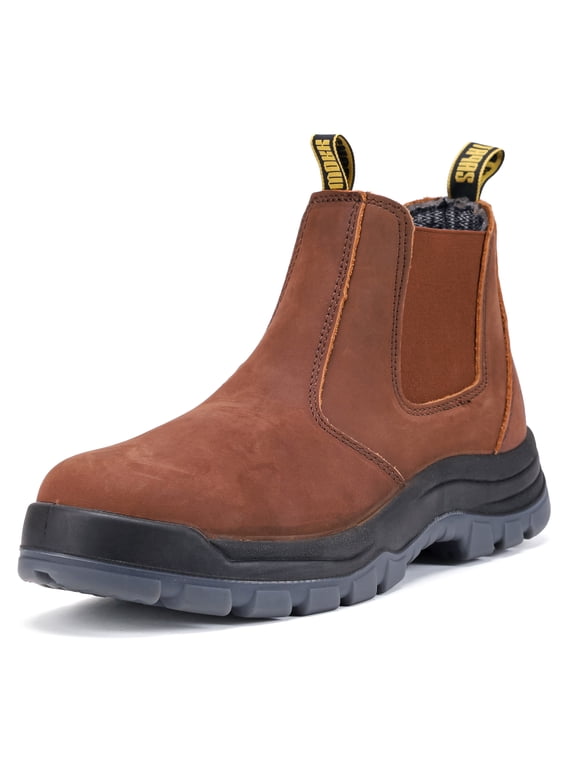 Work Boots for Men, 6" Slip On Composite Toe Waterproof Slip Resistant Anti-Static Mens Work Boots, 822RDBX, 13EE