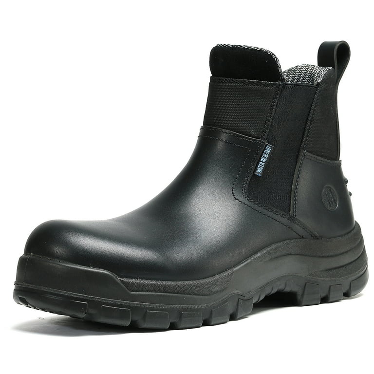 HANDMEN Work Boots for Men Slip On Soft Toe Waterproof Slip Resistant Mens Work Boots 80M02 10EE Walmart