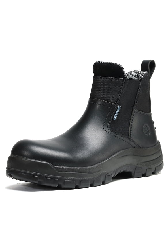 Work Boots for Men, Slip On Soft Toe Waterproof Slip Resistant Mens Work Boots, 80M02, 8EE