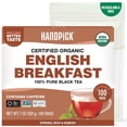 thumbnail image 1 of HANDPICK, Organic English Breakfast Black Tea Bags (100 Count) USDA Organic, Non-GMO | Strong, Robust, High-Caffeine Black Tea | Eco-conscious Tea Bags, Brew English Breakfast Tea & Kombucha Tea, 1 of 9