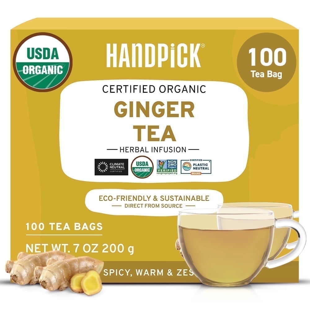 Walmart sales :  HANDPICK Herbal Ginger Tea, 100 Count, Natural Tea Bags