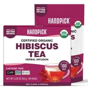 HANDPICK, Organic Green Tea Bags - 100 Eco-Friendly Tea Bags | USDA Organic | Resealable Pack for Freshness | Delicate & Flavory | Direct From India
