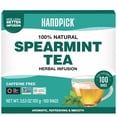 thumbnail image 1 of HANDPICK, Spearmint Tea Bags (100 Herbal Tea Bags) |Refreshing Mint Tea | Non-GMO | Round Eco-Conscious Teabags, 1 of 10