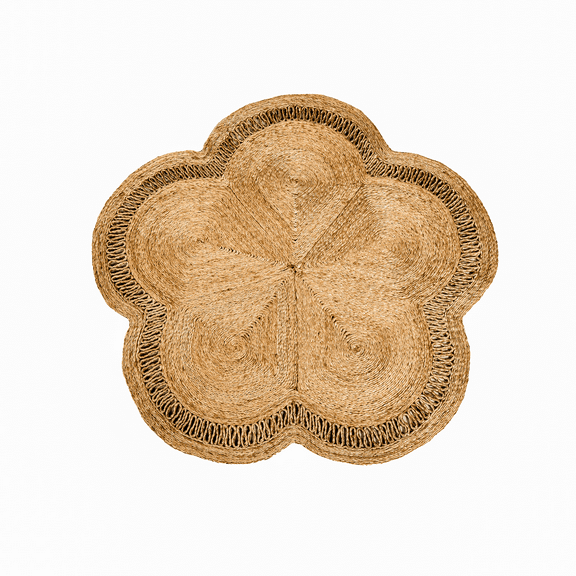 HANDWOVEN FLOWER SHAPED JUTE DOORMAT