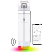HANDYSPRING - 26 oz Smart Water Bottle with Reminder to Drink Water - Rechargeable - Switchable Lights and Sounds, Water Tracker with Straw, Track Your Sips, Smart Hydration Reminder White