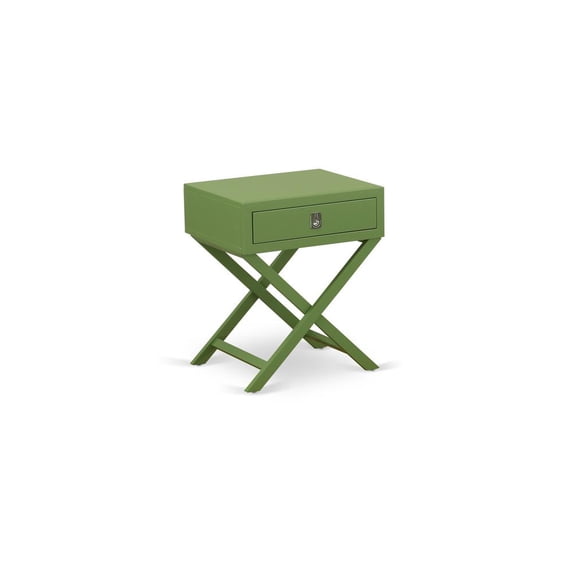 HANE12 Hamilton Square Night Stand End Table with Drawer in Clover Green Finish