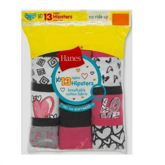 HANES 13 PACK GIRLS TODDLER TAGLESS HIPSTER