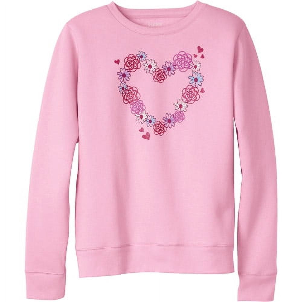 HANES 4619 WMNS HANES HANGING GRPHC FLC CREW 4619 Y02313/ROSY PETAL 2XL