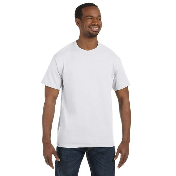 HANES 5250T MEN'S 6.1 OZ. T-SHIRT, White, XL, Pack Of 5, Hanes Mens T-Shirts