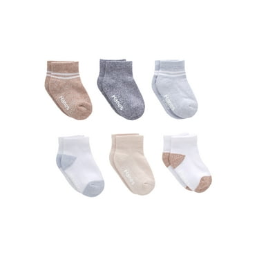 Hanes Pure Comfort Infant/Toddler Boys’ Ankle Socks, Organic Cotton, 6-Pairs