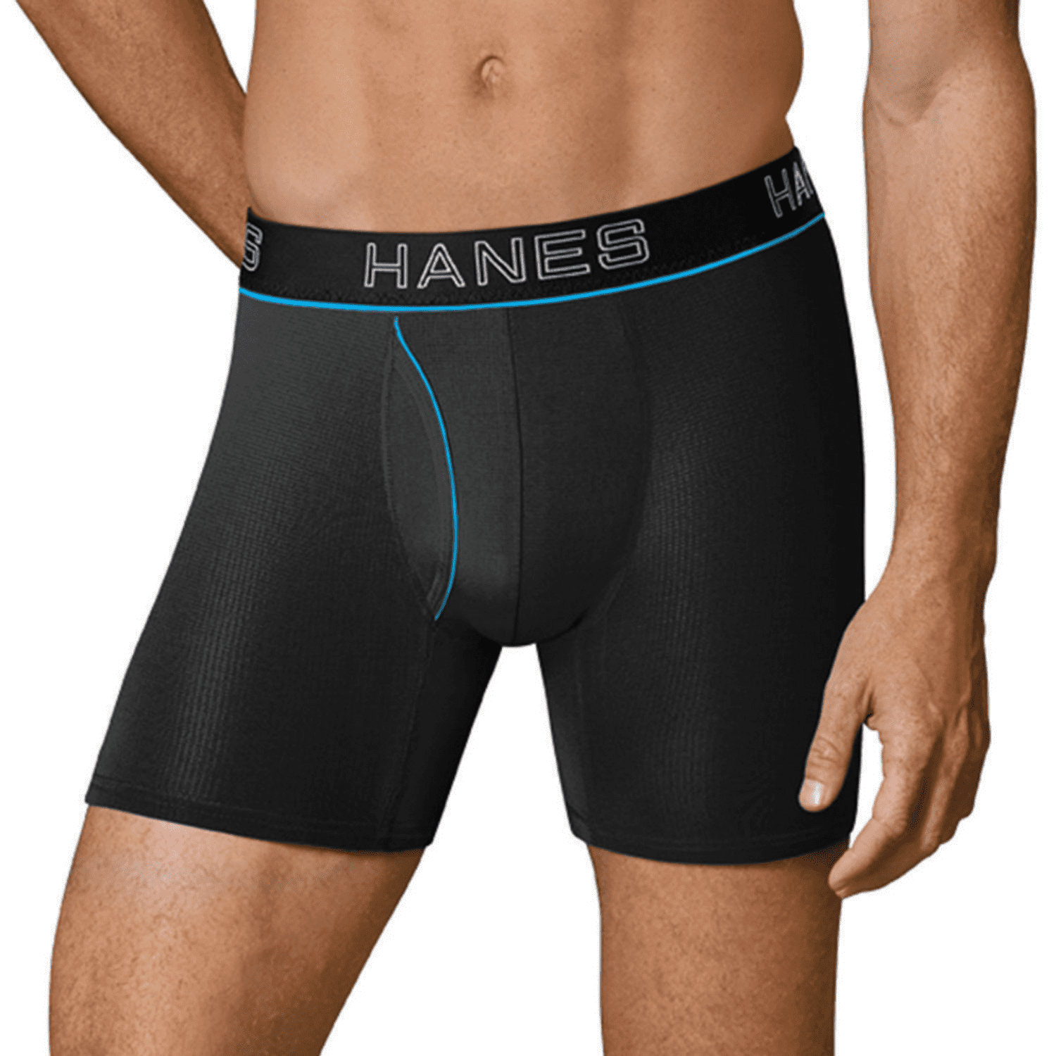 HANES Best Men's ComfortFlex Fit Boxer Brief In Black, M 